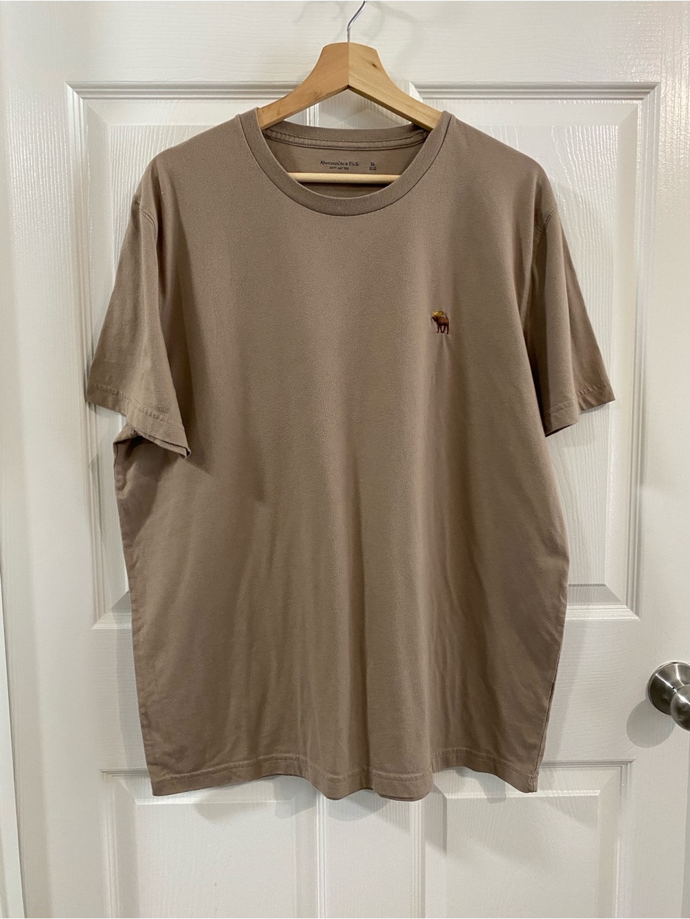 Abercrombie & Fitch Men’s Short Sleeve T-Shirt -Taupe Brown Classical Essentials